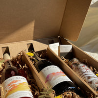 Wine, Chocolate & bath sea salt gift box