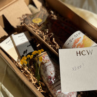 Wine, Chocolate & bath sea salt gift box
